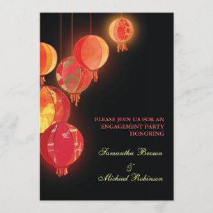 Lanternes rouges : Invitations Fiançailles