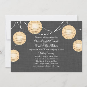Lanternes sur le Faire-part de mariage de Burlap g