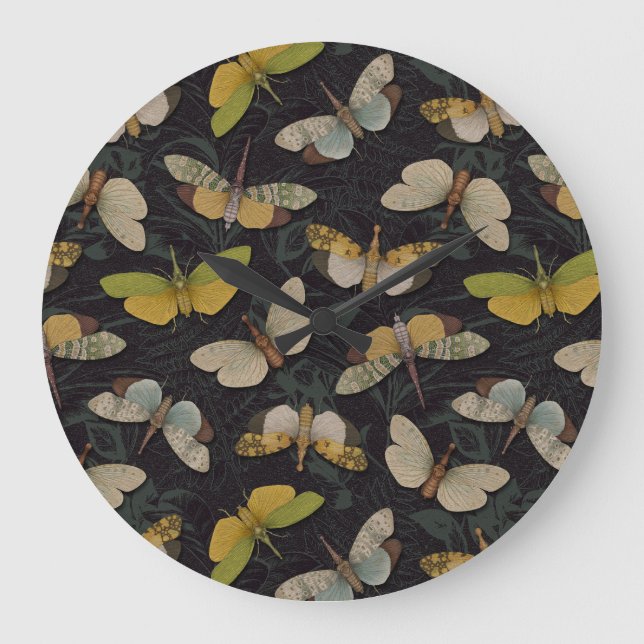 Lanternflies - Pyrops Candelaria & Planthoppers Large Clock (Front)