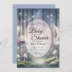 Lanternlight Dreams Enchanted Forest Baby Shower Invitation