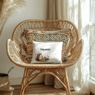LanternPond Pals Woodland Hedgehog Duck Throw Pillow