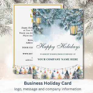 Lanterns Festive Christmas Business Logo Holiday Card