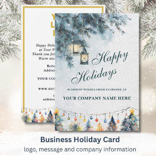 Lanterns Festive Christmas Business Logo Holiday Card