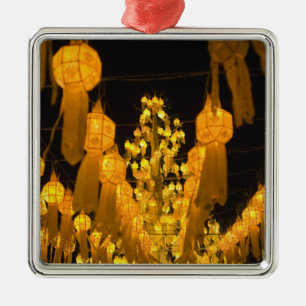 Lanterns for Loi Krathong festival. Metal Ornament