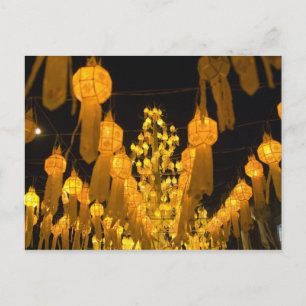 Lanterns for Loi Krathong festival. Postcard