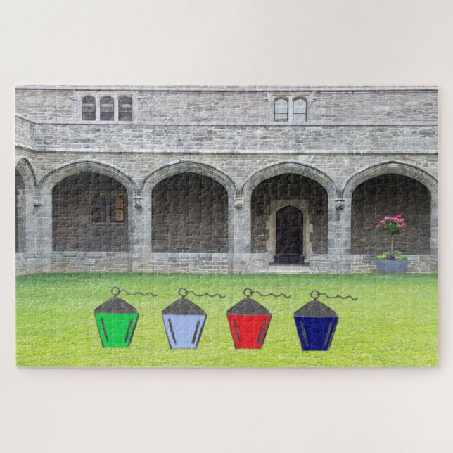 Lanterns in Cloisters Bryn Mawr Jigsaw Puzzle (Horizontal)