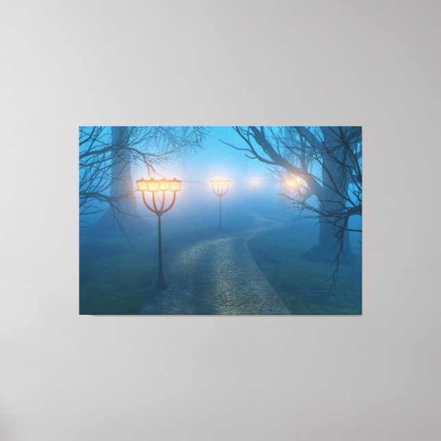 Lanterns in the Fog Canvas Print (Front)