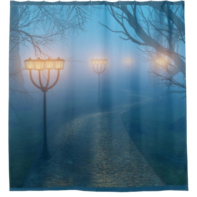 Lanterns in the Fog Shower Curtain (Front)
