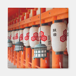 Lanterns inside Itsukushima Shrine Magnet