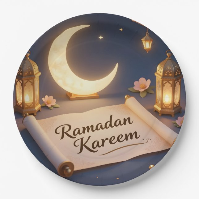 Lanterns Of Blessing – Floating Lantern Festival Paper Plate (Front)