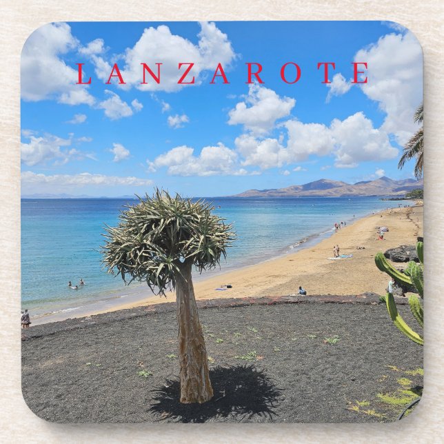Lanzarote beach view coasters (Front)