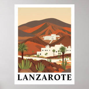 Lanzarote Spain Vintage Travel Desert Art Print