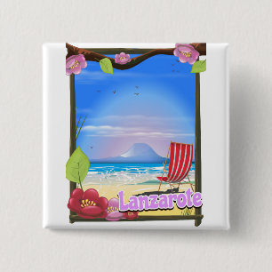 Lanzarote Travel poster 2 Inch Square Button