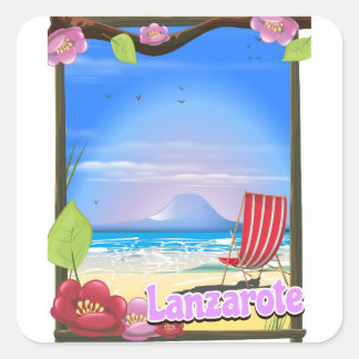 Lanzarote Travel poster Square Sticker