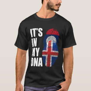 Lao And Icelandic Mix DNA Heritage Flag T-Shirt