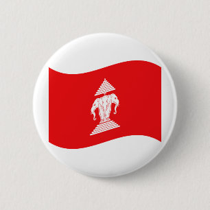 Lao Erawan Three Headed Elephant Flag Wave 2 Inch Round Button