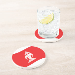 Lao Erawan Three Headed Elephant Flag Wave Coaster