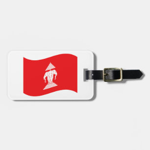Lao Erawan Three Headed Elephant Flag Wave Luggage Tag
