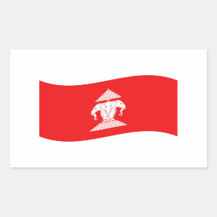 Lao Erawan Three Headed Elephant Flag Wave Sticker