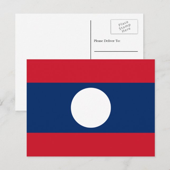 Lao Flag, Flag of Laos Postcard (Front/Back)