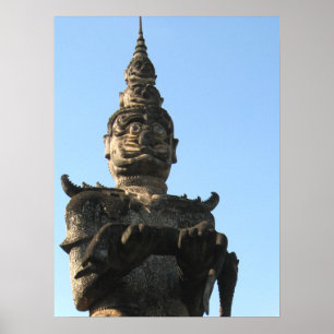 Lao Giant Demon ... Buddha Park, Vientiane, Laos Poster
