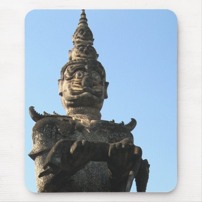 Lao Giant Guardian .. Buddha Park, Vientiane, Laos Mouse Pad (Front)