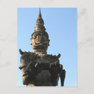Lao Giant Guardian .. Buddha Park, Vientiane, Laos Postcard
