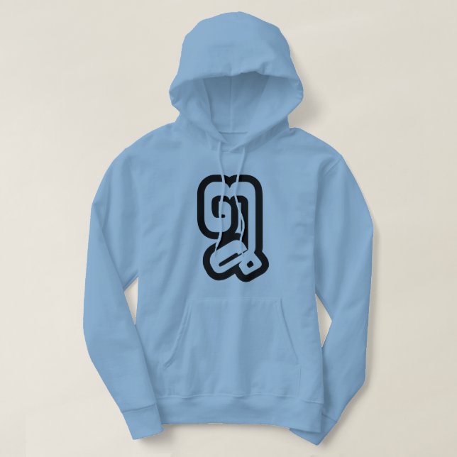 Lao / Laos Number Eight / 8 / ໘ (Bad/Paet) Laotian Hoodie (Design Front)