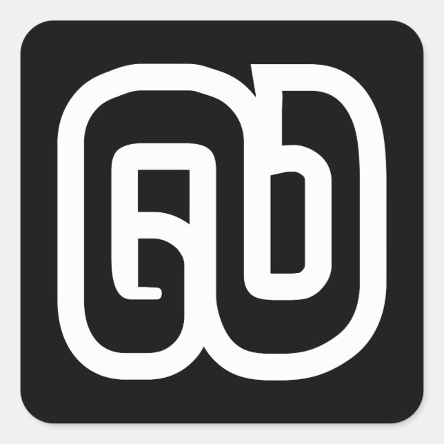 Lao / Laos Number Nine / 9 / ໙ (Kao/Gao) Laotian Square Sticker (Front)