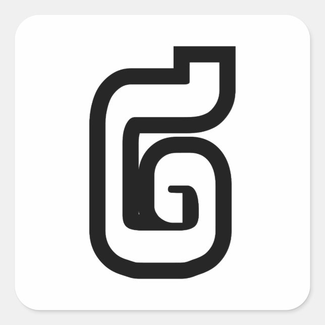 Lao / Laos Number Two / 2 / ໒ (Song) Laotian Square Sticker (Front)