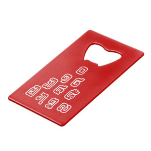 Lao / Laos Numbers Pyramid Laotian Language Script Credit Card Bottle Opener