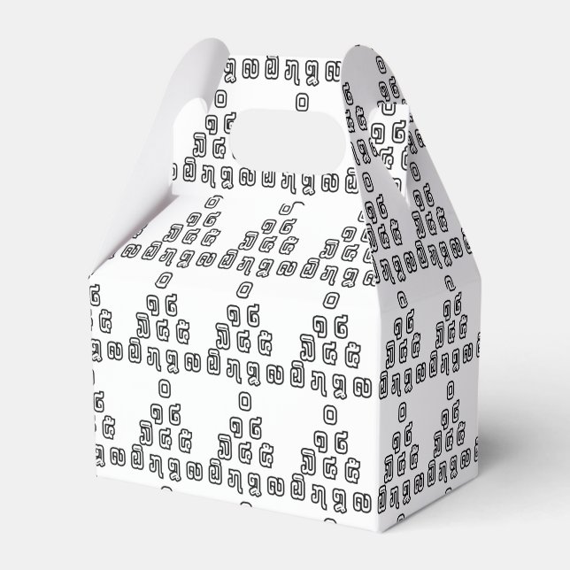 Lao / Laos Numbers Pyramid Laotian Language Script Favor Box (Front Side)