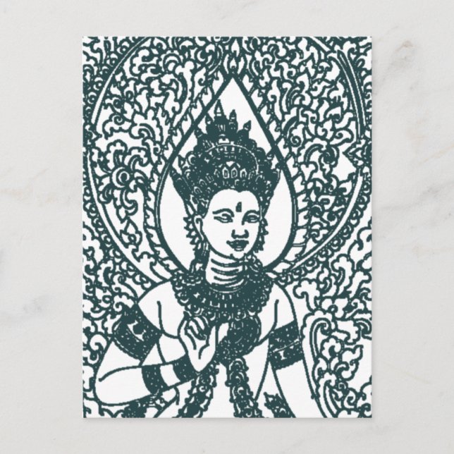 LAO - THAI - CAMBODIA BUDDHIST ANGEL GOD POSTCARD (Front)