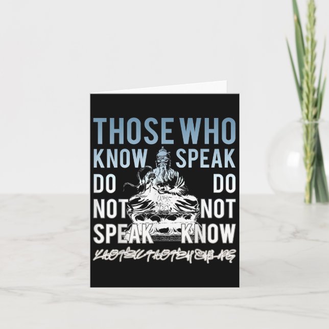 Lao Tsu Those Who Know Philosophy Quote  Card (Front)