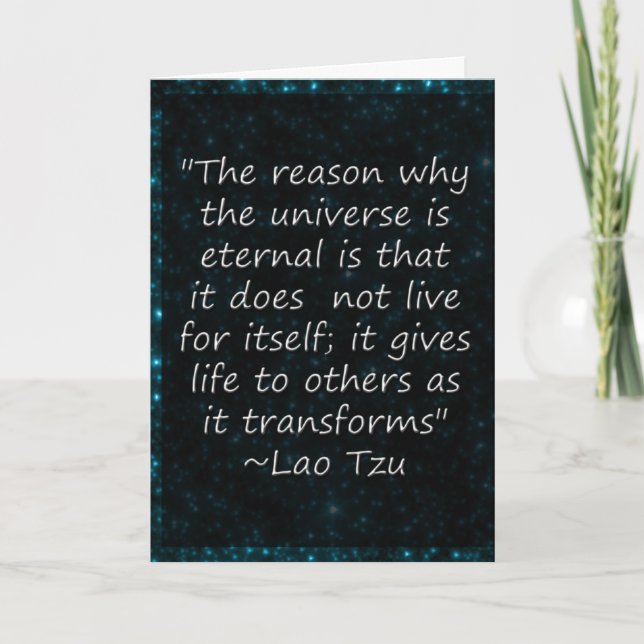 Lao Tzu Citation Universe Donne Carte De Voeux (Devant)