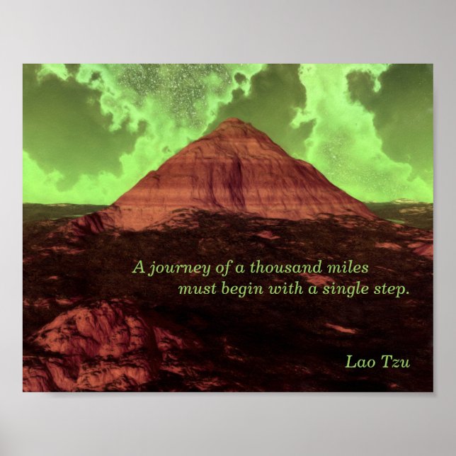Lao Tzu Custom Quote Lonely Mountain Poster (Front)