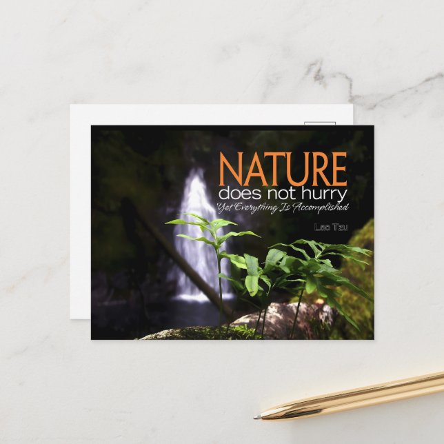 Lao Tzu Inspirational Quote "Nature" Postcard (Front/Back In Situ)