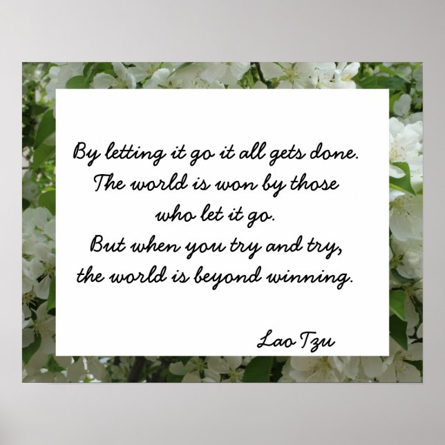 Lao Tzu Laisser Aller Citer Une Affiche Inspiratio (Devant)