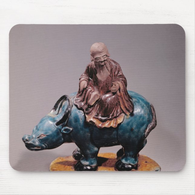 Lao-Tzu  on his Buffalo, Qing dynasty Mouse Pad (Front)