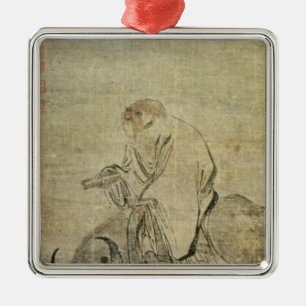 Lao-tzu  riding his ox, Chinese, Ming Dynasty Metal Ornament