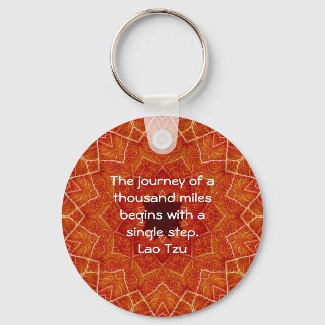 Lao Tzu Wisdom Motivational Quotation Saying Keychain (Front)