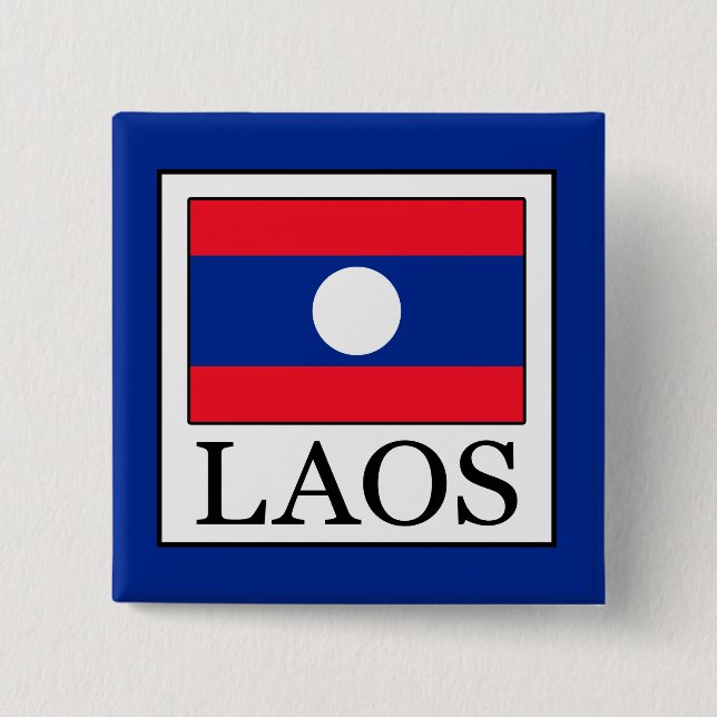 Laos 2 Inch Square Button (Front)