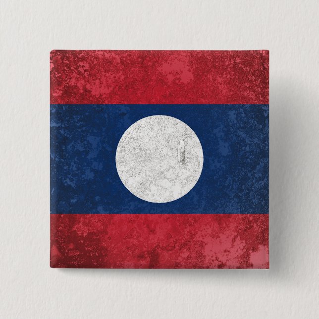 Laos 2 Inch Square Button (Front)