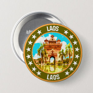 Laos 3 inch round button