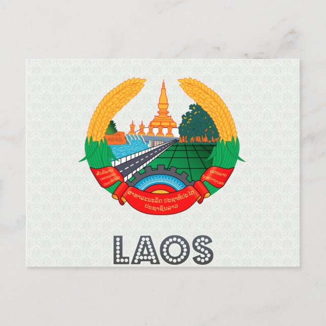 Laos Coat of Arms Postcard (Front)