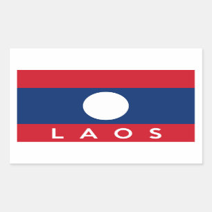 Laos country flag symbol name text sticker