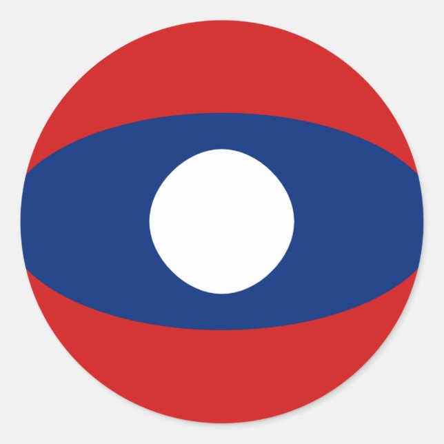 Laos Fisheye Flag Sticker (Front)