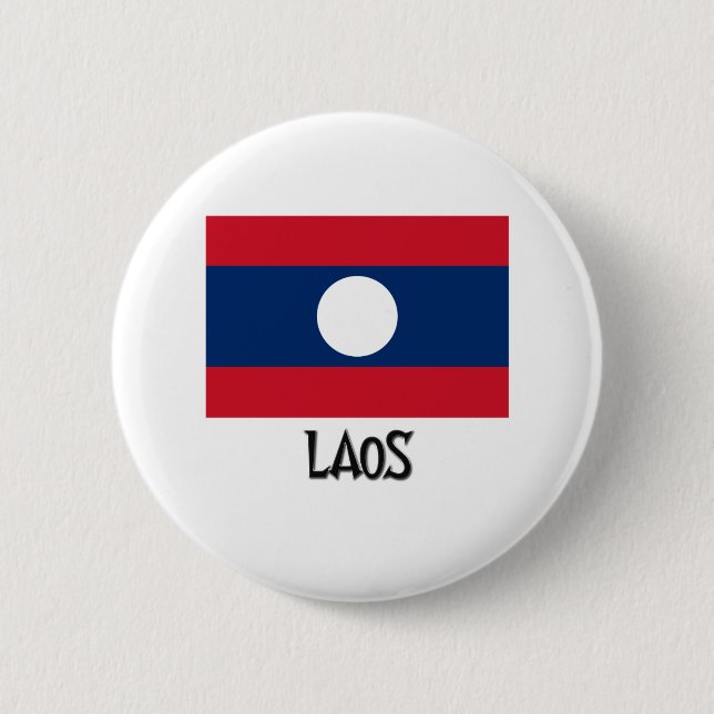 Laos Flag 2 Inch Round Button (Front)