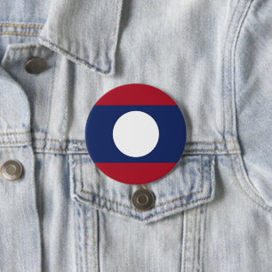 Laos flag 3 inch round button