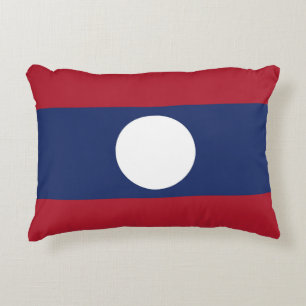 Laos flag accent pillow